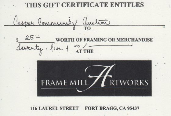 Frame Mill Artworks $25 Gift Certificate