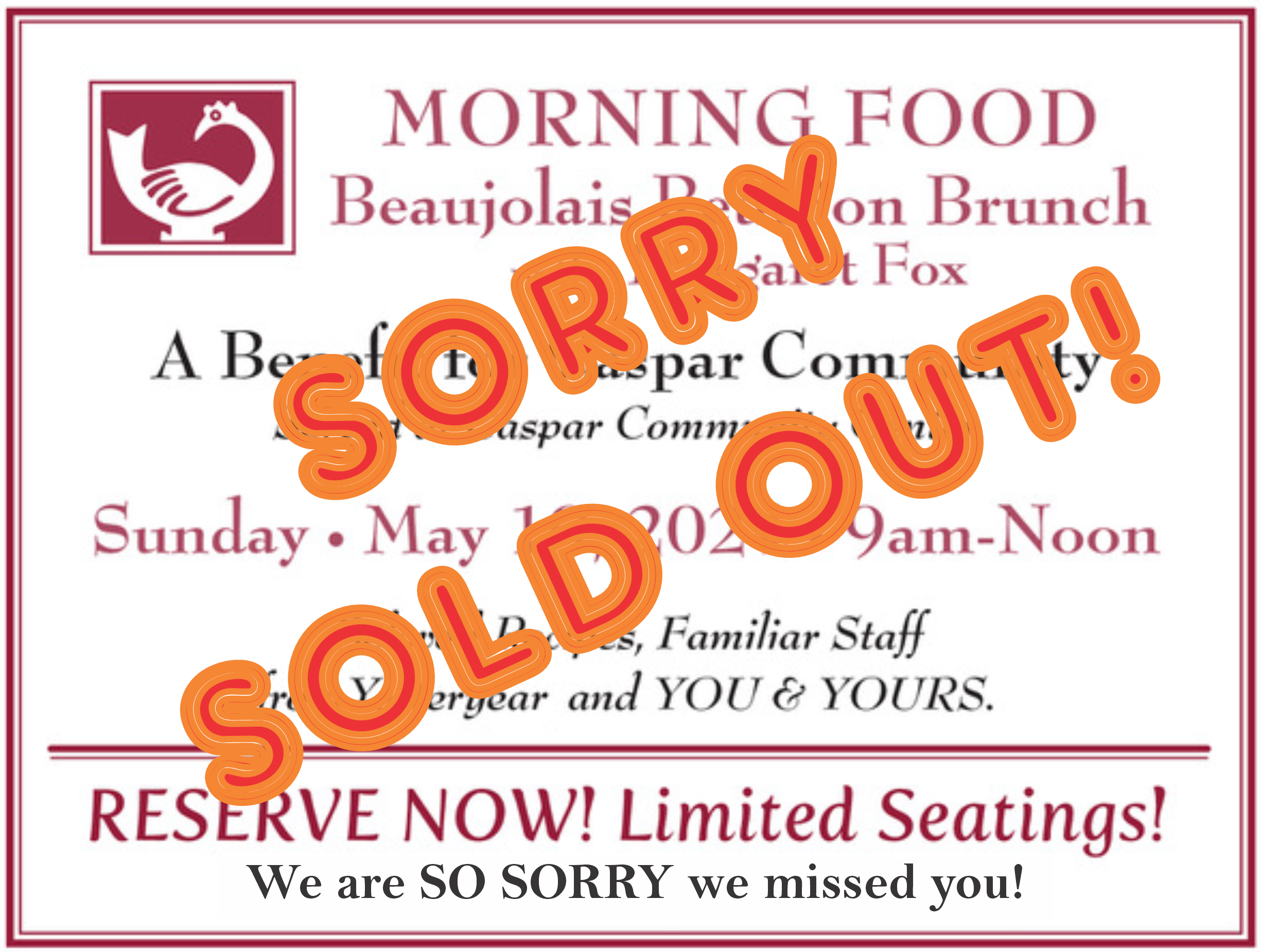 click for an invitation to the May Beaujolais Reunion brunch