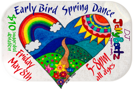 Early Bird Spring Dance at Caspar Community Center on Friday, May 8th from 5 - 8 pm.